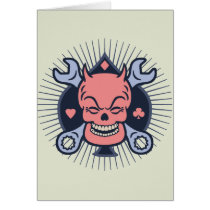 wrench-skull-spade-T Greeting Card