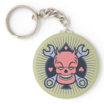 wrench-skull-spade-T Key Chain