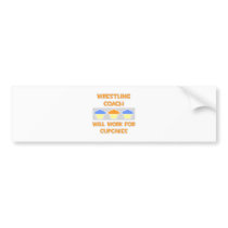 Wrestling Coach ... Will Work For Cupcakes bumper stickers
