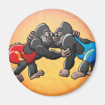 Wrestling Gorillas Fridge Magnet