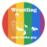 WRESTLING ONLY LOOKS GAY stickers