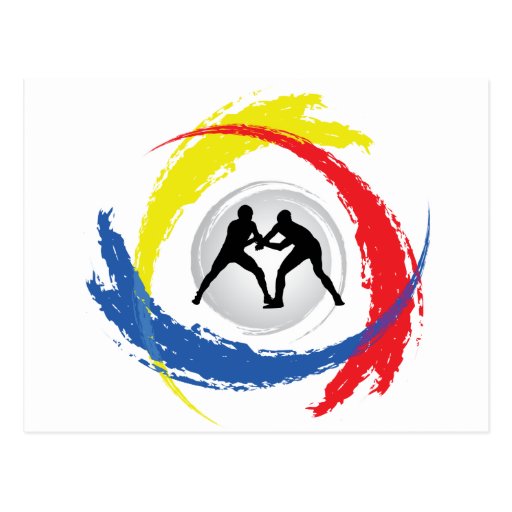 Wrestling Tricolor Emblem Post Card