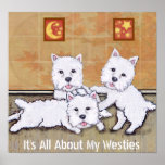 Wrestling Westie Dogs posters