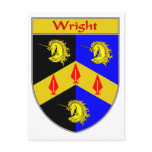 Wright Coat of Arms/Family Crest Postcard