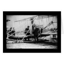 Wright Examines Canoe Attachment to Aeroplane 1909 Card