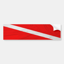 Wrinkled Diver Down Flag Bumper Stickers