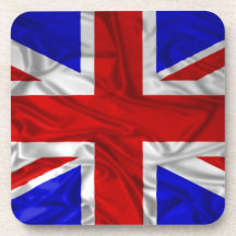 Wrinkled Union Jack Flag Beverage Coaster