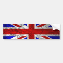 Wrinkled Union Jack Flag Bumper Stickers