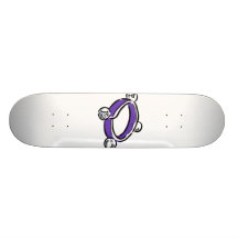 Wrist bells blue purple percussion design skate board deck
