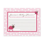 Writable Advice Card Berry Garden Pink Lady Bug Post Card