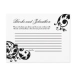 Writable Advice Card Black White Floral Filigree