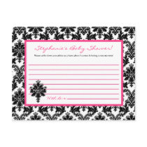 Writable Advice Card Hot Pink Black Damask