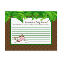 Writable Advice Card MonkeySwing Jungle Safari Zoo