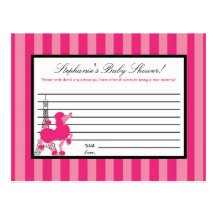 Writable Advice Card Pink Poodle Paris Eiffel Postcards