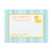 Writable Advice Card Rubber Ducky Bubbles