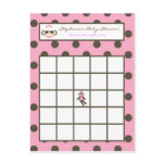 Writable Bingo Card Pink Sock Monkey