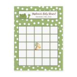 Writable Bingo Card Safari Jungle Animals Green