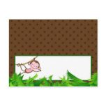 Writable Place Card Monkey Swing Jungle Safari Zoo