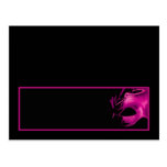 Writable Place Card Sweet 16 Pink Black Party Postcards