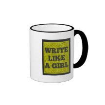Write Like a Girl Charcoal Coffee Mug