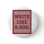 Write Like a Girl Lipstick Button