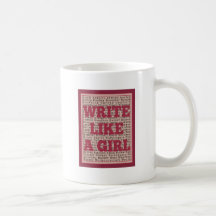 Write Like a Girl Lipstick Coffee Mugs