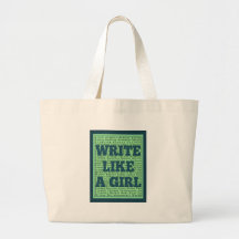 Write Like a Girl Peacock Tote Bags