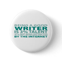 Writer 3% Talent Pinback Button