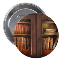 Writer - Books - The book cabinet Pinback Buttons