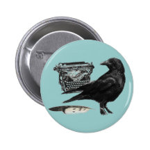 Writer Crow pinback button