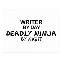 Writer Deadly Ninja by Night Postcard