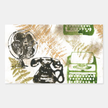Writer in paradise rectangle stickers