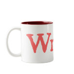 Writer Two-Tone Mug (salmon lettering)