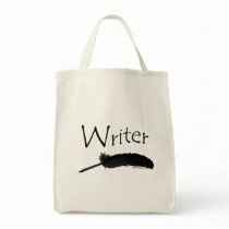 Writer with quill pen canvas bags