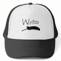 Writer with quill pen mesh hats