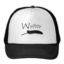 Writer with quill pen mesh hats