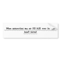 Writers Revenge Bumper Stickers
