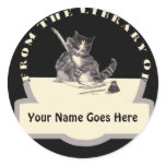 Writing Cat Bookplate stickers