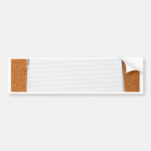 Writing paper on corkboard bumper sticker
