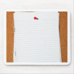 Writing paper on corkboard mousepads