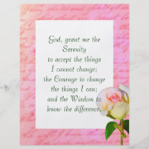 "Written with Rose" Serenity Prayer Flyers