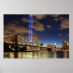 WTC Lights Brooklyn Bridge Posters