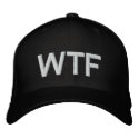 WTF military fitted blk embroidered hats