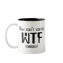 WTF Mug - two tone b&w
