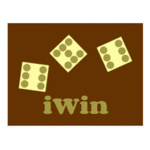 Würfel gewinnen dices win postkarte