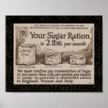 "WW1 Sugar Ration" posters