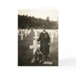 WWI American Mother at her sons grave in France cards