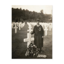 WWI American Mother at her sons grave in France Post Cards