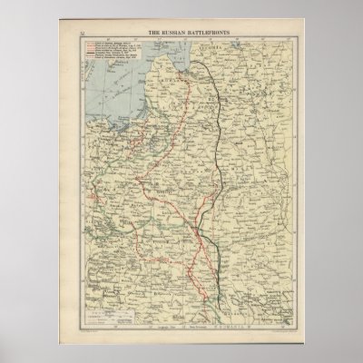 WWI Eastern Front Map Posters by Dividenda