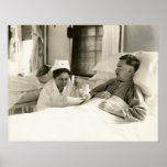 WWI Nurse reads to recuperating Soldier Posters